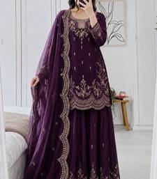 Designer short kurti & sharara set with scallop dupatta