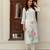 Women Floral Printed Knee Length Regular Pure Silk Straight Kurta with Trousers