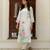 Women Floral Printed Knee Length Regular Pure Silk Straight Kurta with Trousers