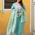 Floral Yoke Design Sequinned Chanderi Silk Straight Kurta With Trousers & Dupatta