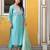 Floral Yoke Design Sequinned Chanderi Silk Straight Kurta With Trousers & Dupatta