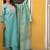 Floral Yoke Design Sequinned Chanderi Silk Straight Kurta With Trousers & Dupatta