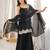 Partywear black strappy mirror work suit set