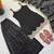 Partywear black strappy mirror work suit set
