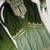 Green chinon kurta pant set with real mirror work