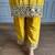 Yellow chinon kurta pant set with real mirror work