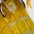 Yellow chinon kurta pant set with real mirror work