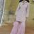 Pink georgette sequins sharara suit set