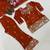Copper sindoori satin silk blend embroidered palazzo suit