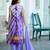 Abstract Printed V-Neck Pure Silk Kurta With Trousers & Dupatta