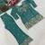 Teal blue sindoori satin silk blend embroidered palazzo suit