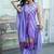 Abstract Printed V-Neck Pure Silk Kurta With Trousers & Dupatta