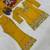 Yellow sindoori satin silk blend embroidered palazzo suit
