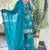 Teal blue embroidered kurta set with palazzo and dupatta for women