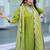 Women Bandhani Printed Empire Thread Work Kurta with Trousers & With Dupatta
