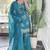 Teal blue embroidered kurta set with palazzo and dupatta for women