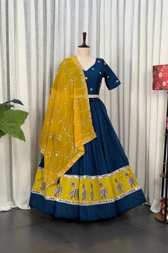 Women's  embroidered Lehenga Choli- Full stitched free size
