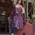 Floral Printed Empire Flared Anarkali Kurta With Trousers & Dupatta
