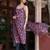 Floral Printed Empire Flared Anarkali Kurta With Trousers & Dupatta