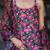 Floral Printed Empire Flared Anarkali Kurta With Trousers & Dupatta