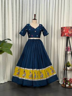 Women's  embroidered Lehenga Choli- Full stitched free size 4