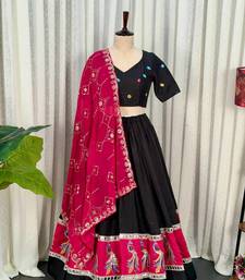  Embroidered Lehenga Choli with Dupatta- Full stitched free size