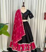  Embroidered Lehenga Choli with Dupatta- Full stitched free size