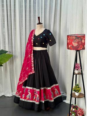 Embroidered Lehenga Choli with Dupatta- Full stitched free size 2