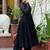 Paisley Woven Design V-Neck Tiered Georgette Anarkali Kurta with Palazzo and Belt