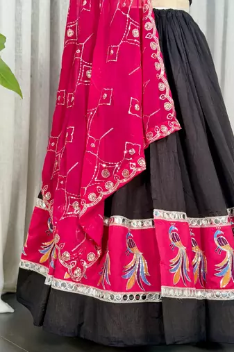  Embroidered Lehenga Choli with Dupatta- Full stitched free size