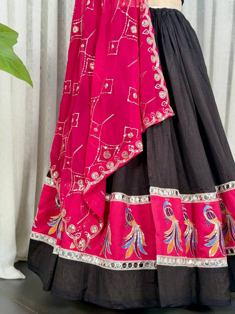  Embroidered Lehenga Choli with Dupatta- Full stitched free size