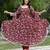Floral Printed Georgette Empire Kurta With Trousers & Dupatta