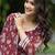 Floral Printed Georgette Empire Kurta With Trousers & Dupatta