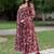 Floral Printed Georgette Empire Kurta With Trousers & Dupatta
