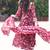 Floral Printed Georgette Empire Kurta With Trousers & Dupatta