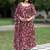 Floral Printed Georgette Empire Kurta With Trousers & Dupatta