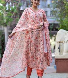Women Floral Printed Empire Kurta with Trousers & With Dupatta