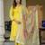 Floral Woven Design Regular Thread Work Straight Kurta With Trousers & Dupatta