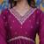 Floral Embroidered Empire Sequinned Kurta With Trouser & Dupatta