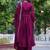 Floral Embroidered Empire Sequinned Kurta With Trouser & Dupatta
