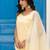 Sweetheart Neck Regular Thread Work Pure Silk Kurta With Trousers & Dupatta
