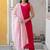 Sweetheart Neck Regular Thread Work Pure Silk Kurta With Trousers & Dupatta