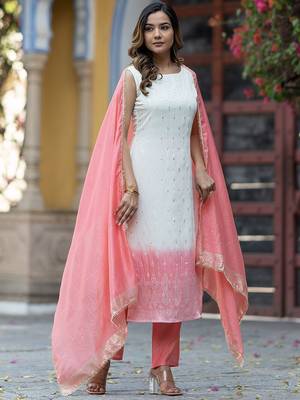 Ethnic Motifs Regular Pure Silk Kurta with Trousers & With Dupatta 3