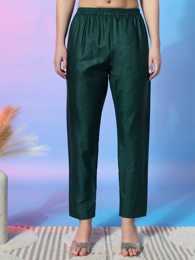 Floral Printed Empire Gotta Patti Kurta with Trousers & Dupatta