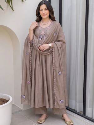 Women Ethnic Motifs Embroidered Regular Thread Work Kurta with Palazzos & With Dupatta 3