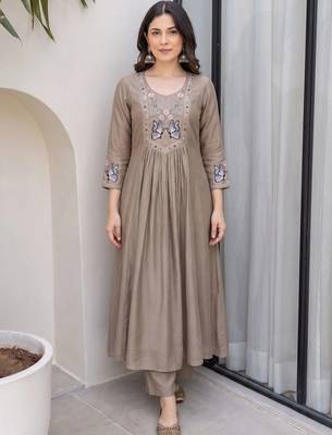 Women Ethnic Motifs Embroidered Regular Thread Work Kurta with Palazzos & With Dupatta 6