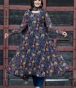 Floral Printed Round Neck Long Sleeves Gotta Patti Kurta with Trousers & Dupatta