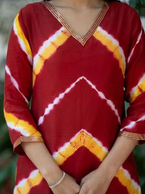 Women Dyed Regular Kurta with Trousers & With Dupatta 5