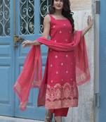 Women Ethnic Motifs Regular Kurta with Trousers & With Dupatta
