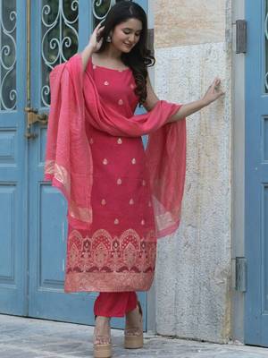 Women Ethnic Motifs Regular Kurta with Trousers & With Dupatta 6